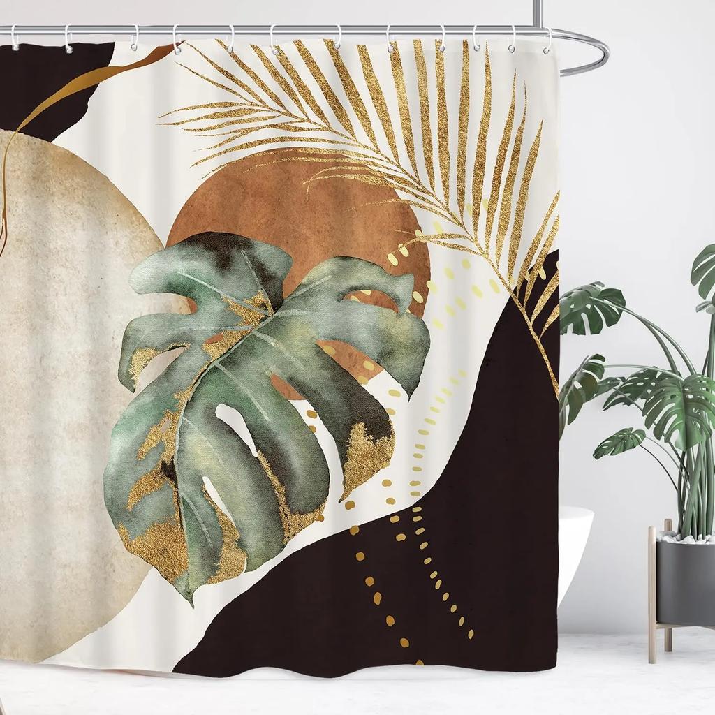 Abstrakt Katt Enkelt Baderom Dusjforheng Minimalistisk Morsomt Søtt Geometrisk Fargerikt Polyesterstoff Badeforheng Baderomsdekor