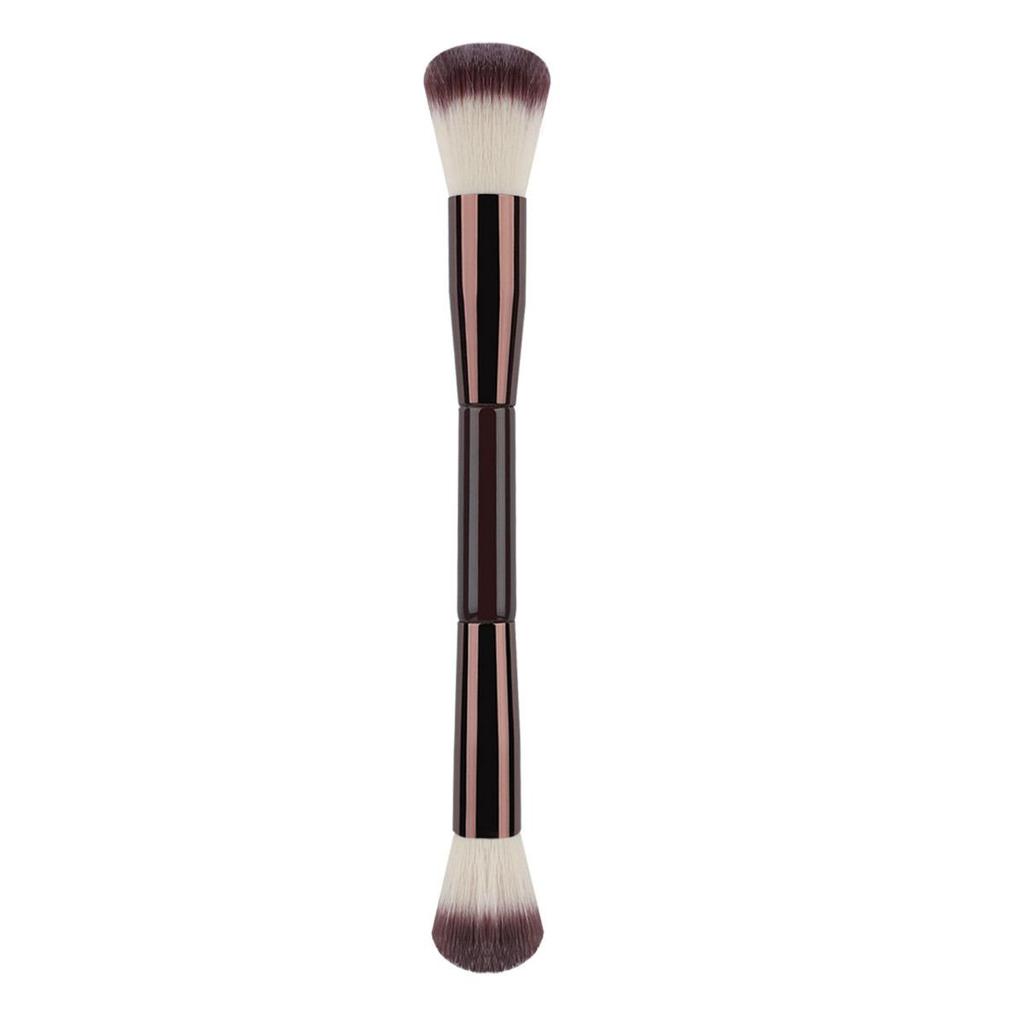 Pinceau de maquillage à double extrémité: Pinceau Doux à Poils pour Fond de Teint, Contouring, Poudre & Flamme pour une Utilisation Beauté Multifonctionnelle