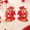 1 Pair Flocking Paper 2026 Zodiac Horse Stickers Chinese Style Spring Festival Couplets  Celebration