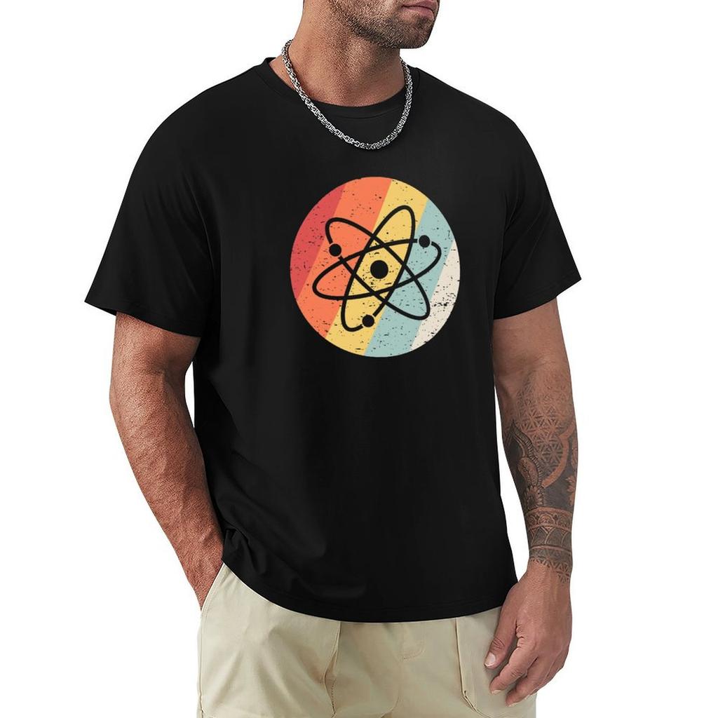 Vintage Retro Atomic Symbol Tshirt Casual Work Wear Tshirt