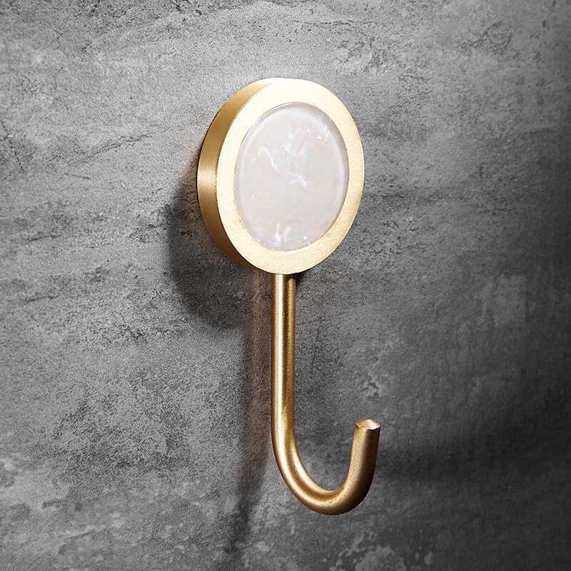 Nordic Shell Brass No-Drill Wall Hook