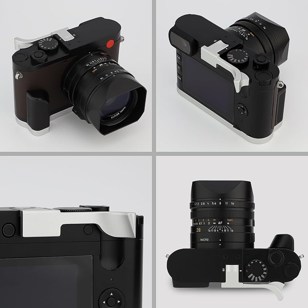 Haoge Metal Thumbs Up Hand Grip for Leica Q2 Camera THB-QS Silver Hot Shoe Thumb Rest