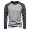 Raglan Sleeve Men's Bottoming Shirt Long Sleeve Splicing T-shirt Men's Casual Men's Cotton T-shirt