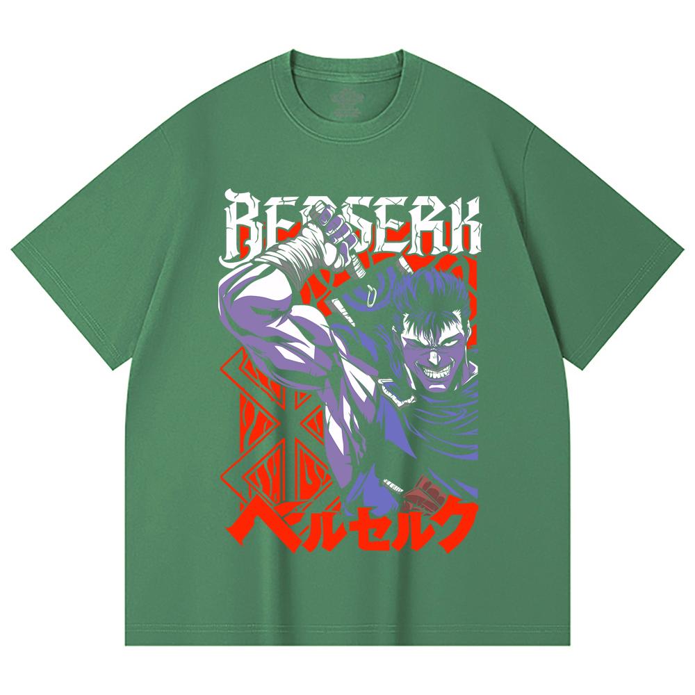230 Gsm 100% Cotton Berserk V11 Print Unisex Heavy Cotton T Shirt