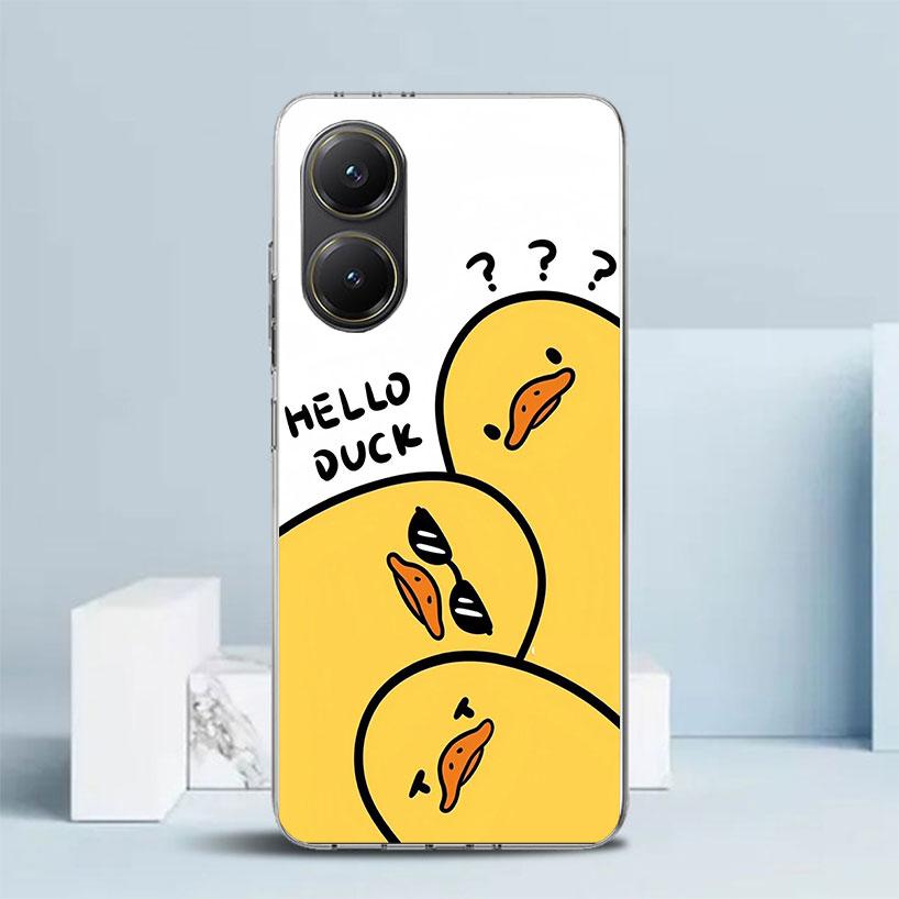 Grappige Schattige Gele Eend Zachte Beschermhoes voor Xiaomi Poco F7 Ultra X7 X6 X5 Pro M7 Telefoonhoesje Redmi 15 15C 13 13C 12 12C 10 10C Prin