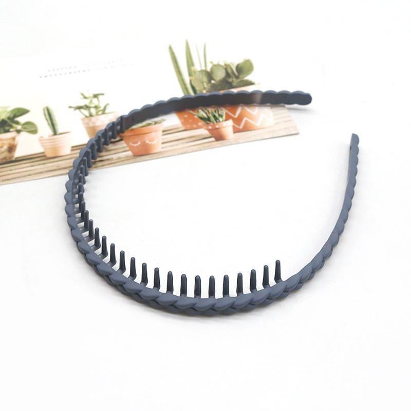 Buntes, wellenförmiges koreanisches Zahnkamm-Haarband - Rutschfest, schonend zum Haar, Bequemer Sitz, Ideal zum Bändigen von Babyhaaren.