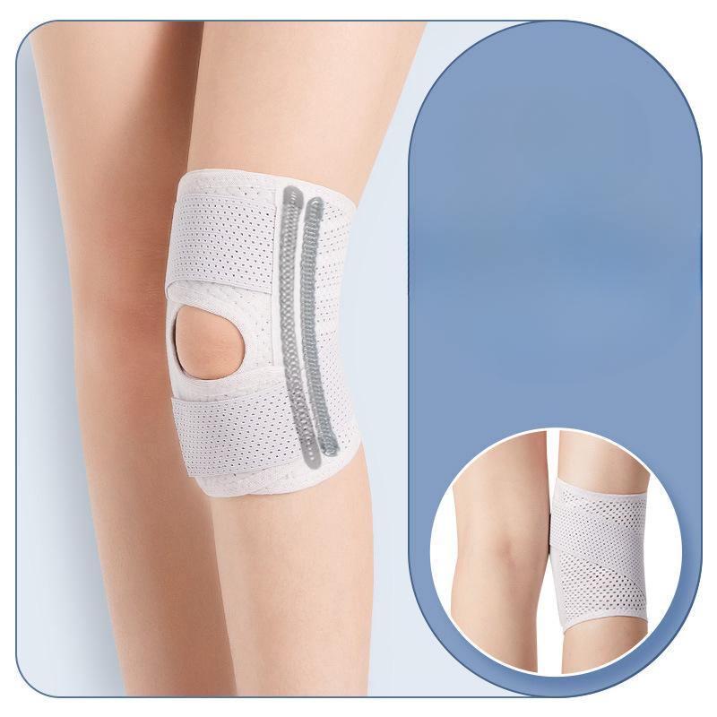 

Усиленные компрессионные наколенники с боковыми стабилизаторами Дышащие регулируемые наколенники от боли в коленях, восстановления после травм, артрита LXY XL белый