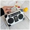 Fun Creative Radio Shape Women Handbag Fun Retro Individual Crossbody Bag Vintage Shoulder Bag Unique Small Box Messenger Bag