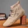 2024 Men's Mid-Calf Martin Boots: Fashionable, Handmade, Sock-Style Casual Shoes In Large Sizes for Spring & Autumn