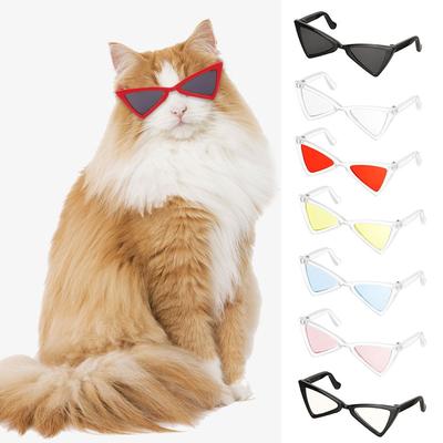 Pet Accessories Multicolor Triangle Frames Mirror Cat Glasses Dog Sunglasses Pet Eyeglasses Square Glasses