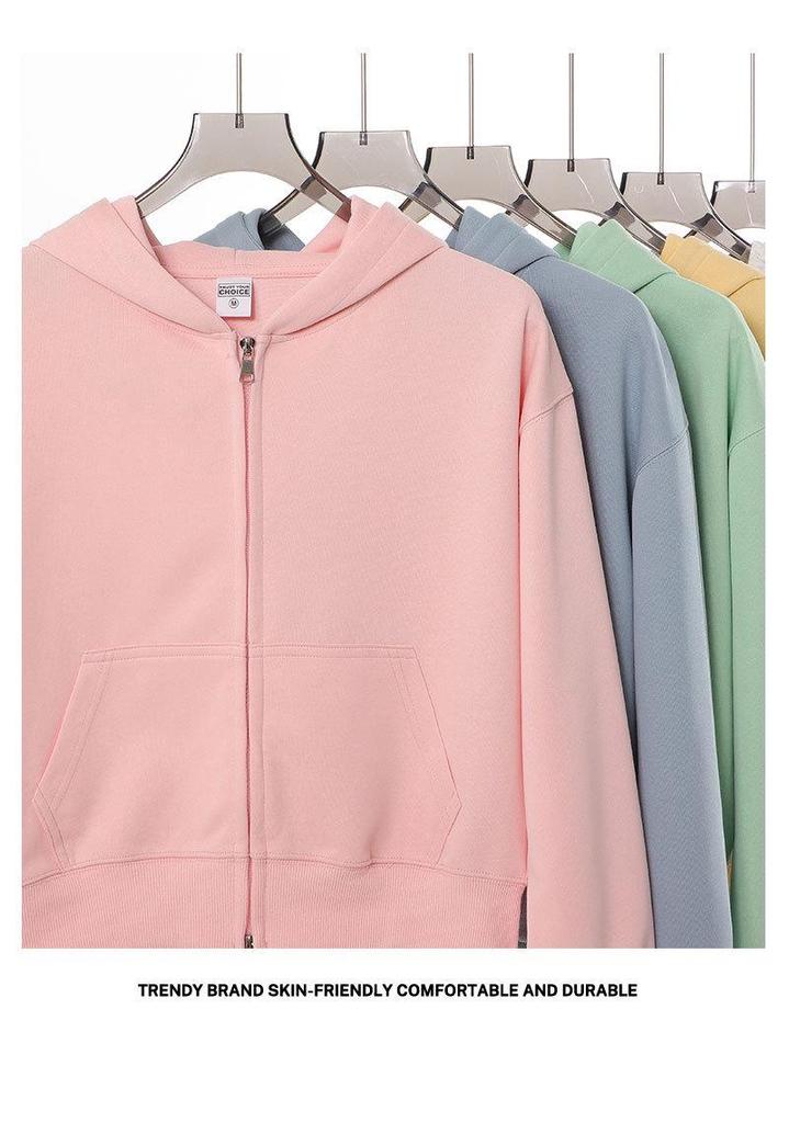 Veste Cardigan à Capuche Fermeture Éclair Poids Lourd Style Coréen Tendance pour Femmes - Sweatshirt Décontracté Automne 350g.