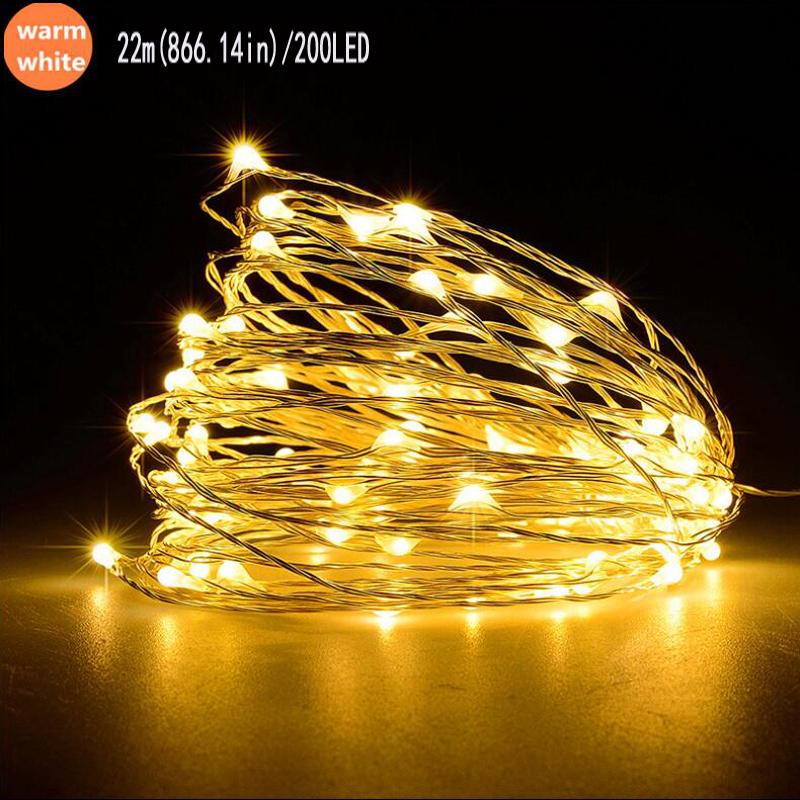 

Садовая гирлянда на солнечной батарее с 8 режимами, водонепроницаемая, медная проволока для патио, двора, деревьев, рождественской вечеринки, сада, наружного декора 22M-200LEDs
