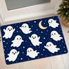 Halloween Cute Ghost Star Flannel Mat Home Entrance Hall Indoor Anti-Slip Foot Mat Bedroom Bathroom Absorbent Pad