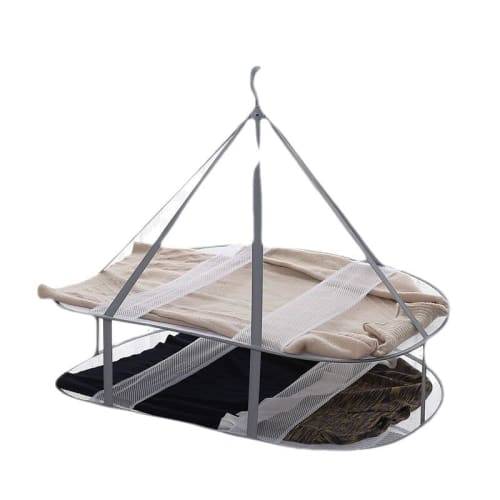 Karim 2-Tier Clothes Drying Net, Foldable, Flat Laundry Drying Net, Keeps Laundry Flat, Prevents Shape Change, Breathable, Suitable for Knitwear, Stuf