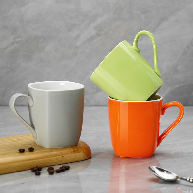 Ceramic Cups: Solid Colors for Hotels & Guesthouses - Versatile Coffee & Milk Mugs