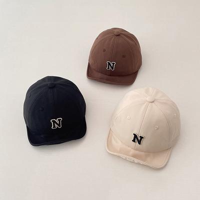 Korean Baby Summer Hat Letter N Embroidery Adjustable Baseball Cap For Toddler Boys Girls Peaked Cap Soft Kids Sun Hat