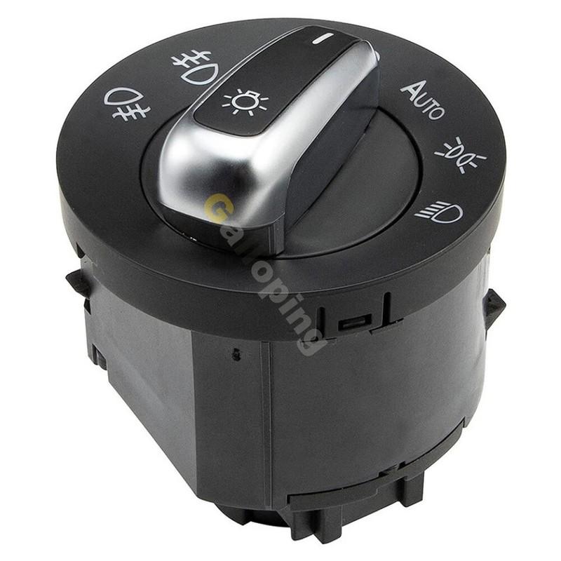 For 2005-2013 VW Jetta Golf MK 5 MK 6 Passat B6 B7 CC Touran Caddy Tiguan Chrome Headlight Switch add Auto function 5ND941431B