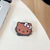 Cartoon Kt Cat Flip Mirror Mobile Phone Airbag Bracket Paste Type Portable Makeup Mirror Retractable Ring