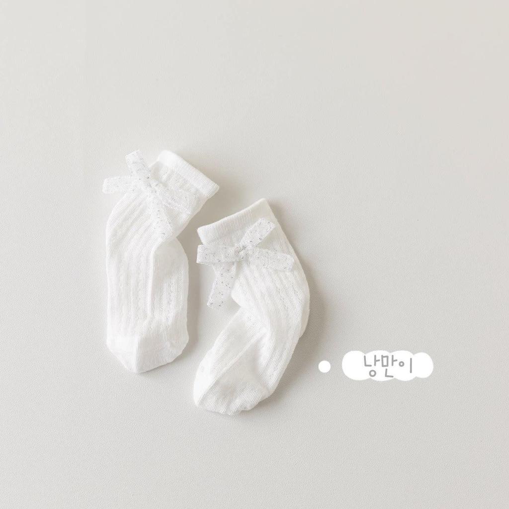 Mädchen Sommer Dünn Nahtlos Wadenmitte Atmungsaktiv Einfarbig Mückenschutz Baby Rüschensocken