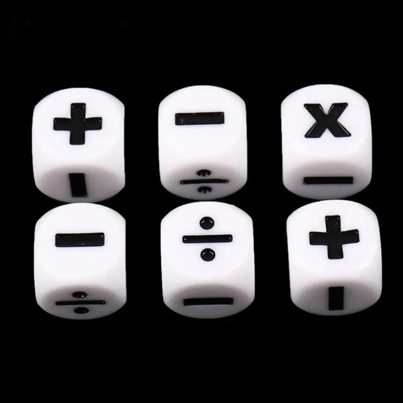 1/4PCS 16mm Resin Addition Subtraction Multiplication Division Symbols Dice Operation Props Kid's Educational Assist Accessories
