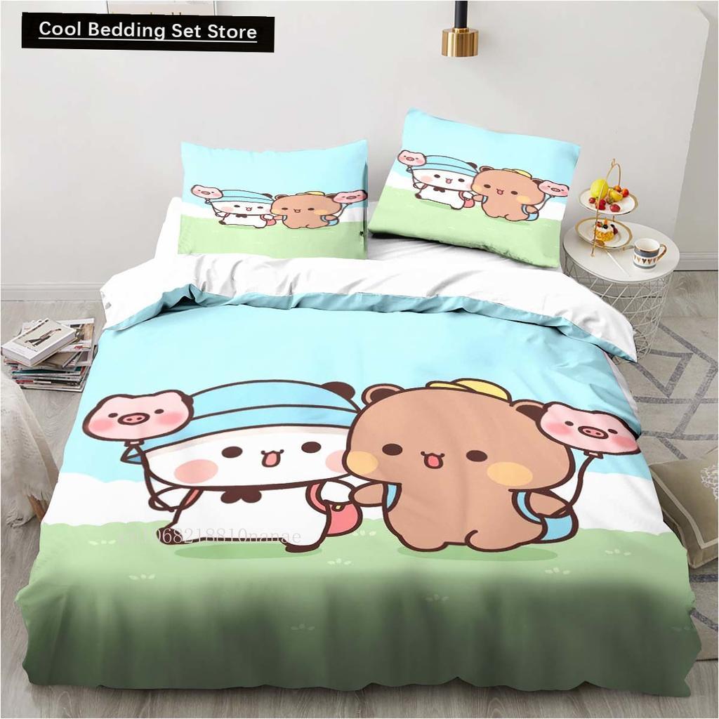 Cute Bubu and Dudu Cartoon Print All Season Twin Bedding Set 2/3 Piece Comforter Set Bed Duvet Cover Double King Comforter Cover