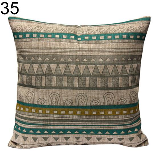 Talos Home Decor Vintage Geometric Flower Cotton Linen Throw Pillow Case Cushion Cover