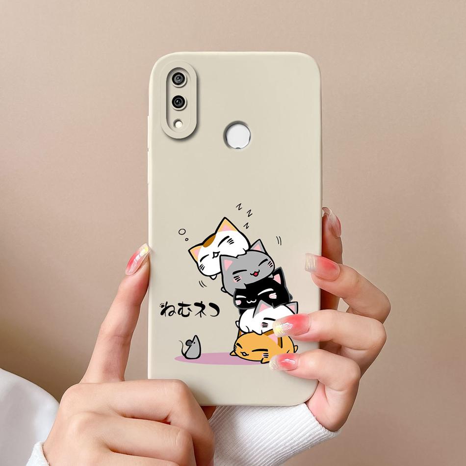 For Huawei Y9 Prime 2019 Phone Case Full Protection Cover For Huawei Y9S Y9A Cute Cartoon Liquid Silicone Anti Drop Bumper Coque