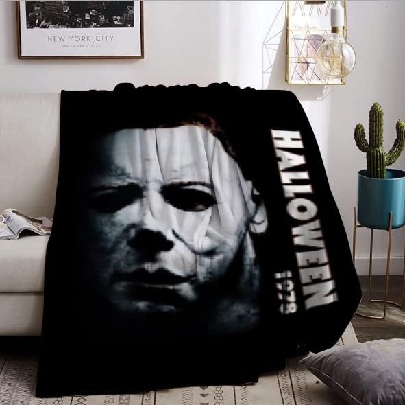 Halloween Horror Movie Blanket Michael Myers Blanket Flannel Blanket Micro Fleece Blanket for Bed Couch Living Room