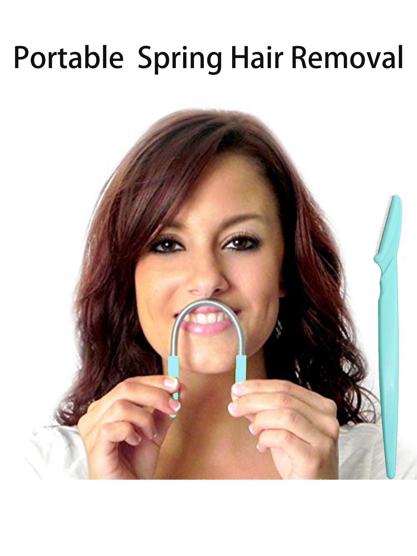 

Средство для удаления волос на лице, пружина, средство для удаления волос с резьбой, удаляет волосы, эпилятор и бритва для формирования бровей, чистящий эпилятор, косметический инструмент синий