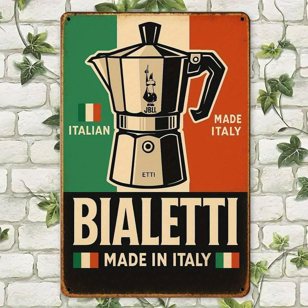 

Винтажная металлическая вывеска Bialetti Italian Espresso, 20x30 см. чистый