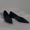 Cowhide version~ French niche design high-end sense versatile commuting leather pointed head shallow mouth low heel flat sole shoes women