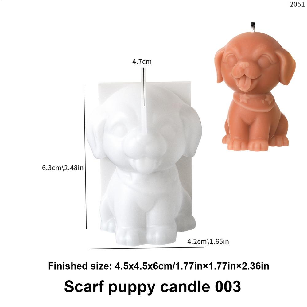 Dog Mold for Candles Home Decor Cement Moulds 3D Candle Moulds for Craft Making Silicone Desktop Decoration Casting Tool