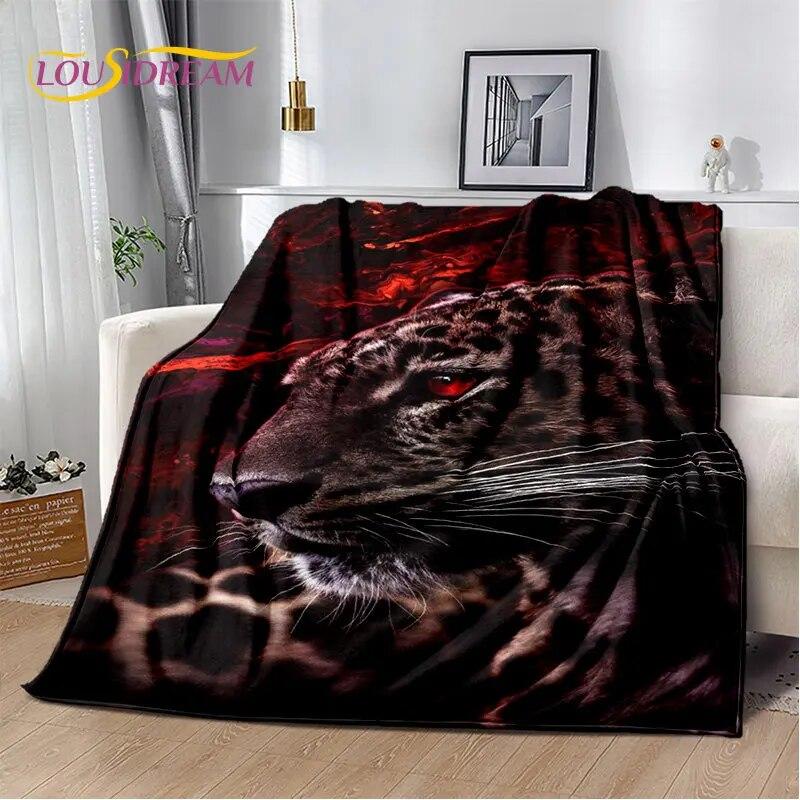 3D Animal Leopard Cheetah Cartoon Beast Soft Plush Blanket,Flannel Blanket Throw Blanket for Living Room Bedroom Bed Sofa Picnic