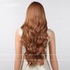 Temperament New Wig, Qi Bangs Golden Brown Big Wavy Long Curly Hair Simulation Natural Chemical Fiber Wig Cover