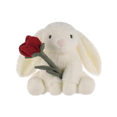 Apricot Lamb Rose Cream Bunny Plush Toy for Children, Soft and Cute Fluffy Rose Cream Bunny for Girls and Boys, 20cm