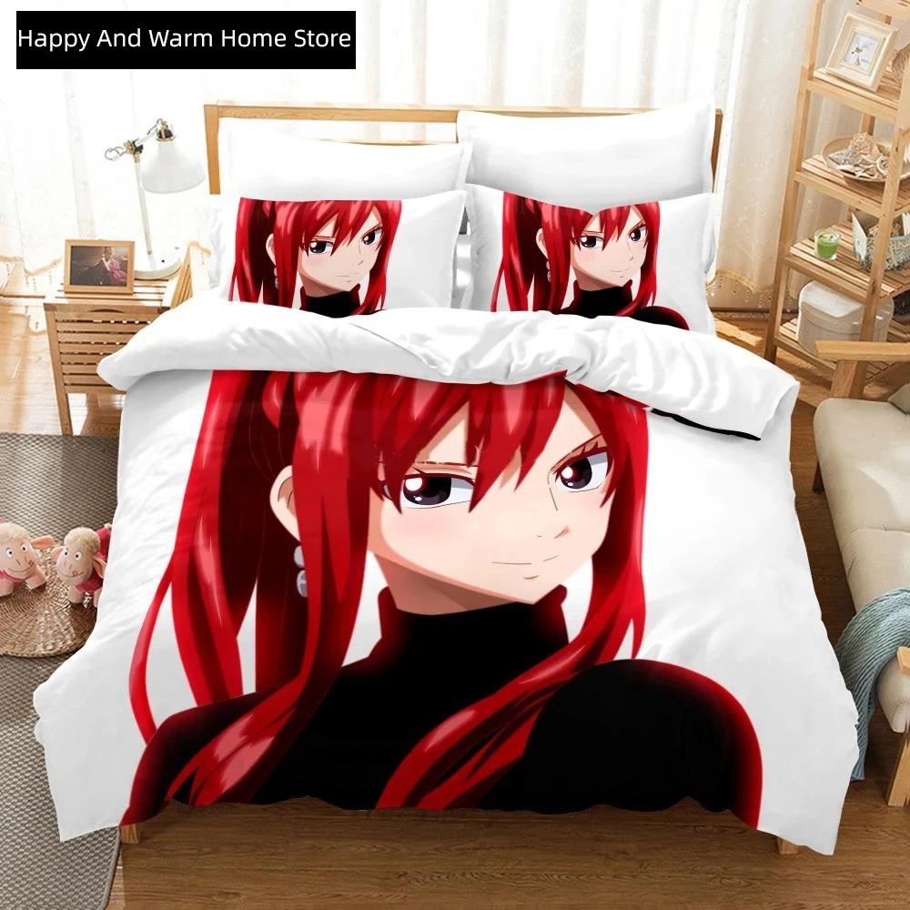 3D Print Anime Fairy Tail Logo Natsu Beding Set Young Boys Young Girls Twin Quen Sized Dimensions Soft Duvet Cover Pilowcase Bed Young Boys Adult