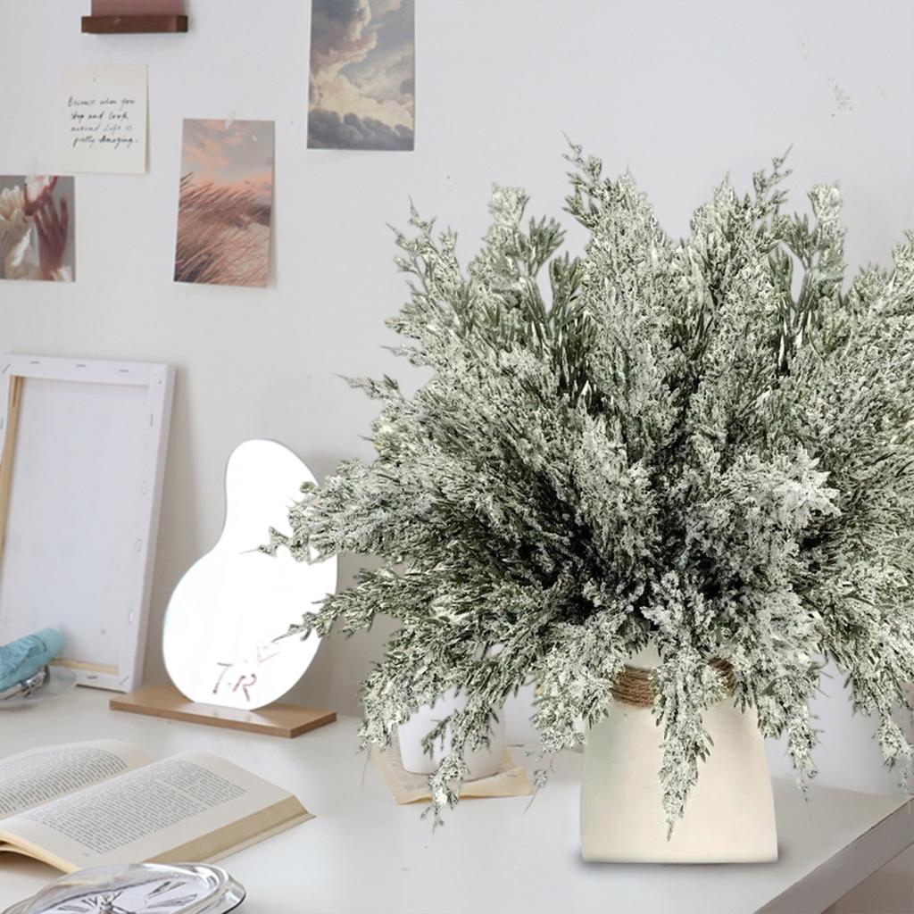 10PC/Christmas Simulation Snowflake  Needle Branch Feel Material Table Ornaments Home Decoration Christmas Tree Plug-in