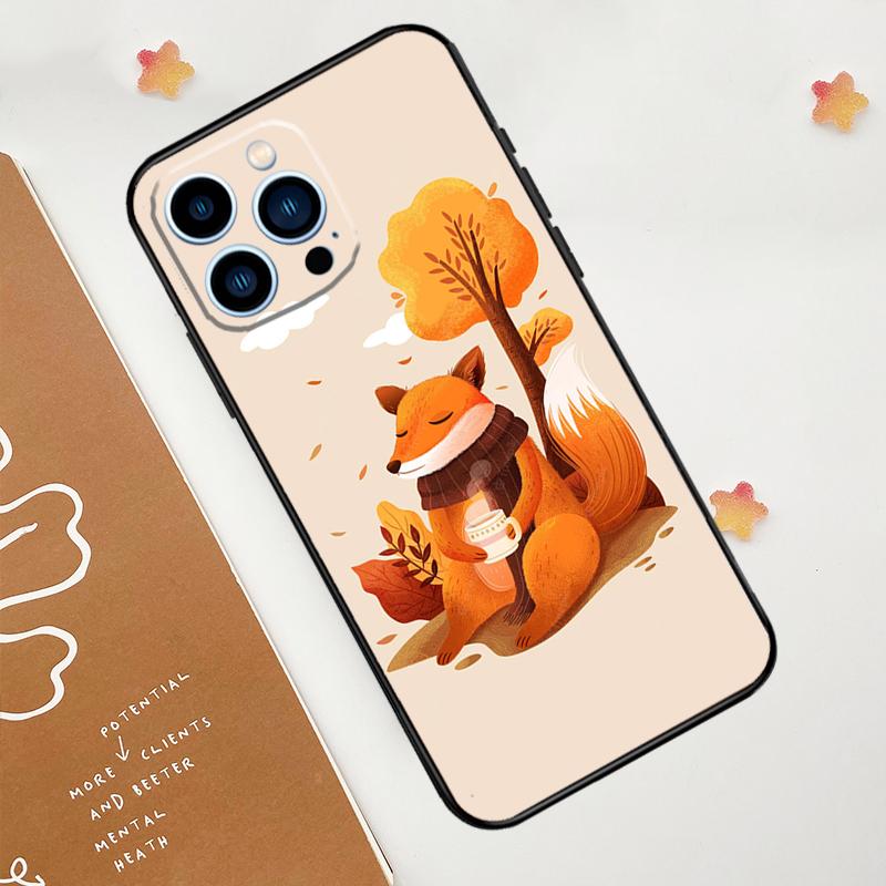 Autumn Leaves Fall Fox Phone Case For iPhone 17 Pro Max 11 14 15 16 Pro Max 12 13 mini 16 Plus 16e 17 Air Funda