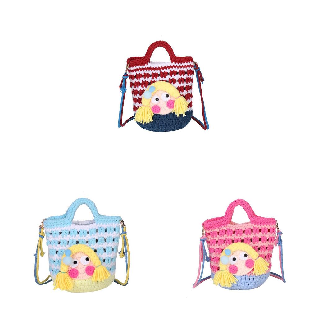 Cute Girl Handwoven Mini Shoulder Bag With Soft Yarn Material For Daily Use