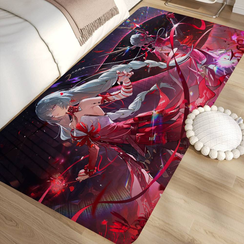 Game Wuthering Waves Bathroom Mat Anti-slip Absorb Water Long Strip Cushion Bedroon Mat Welcome Doormat