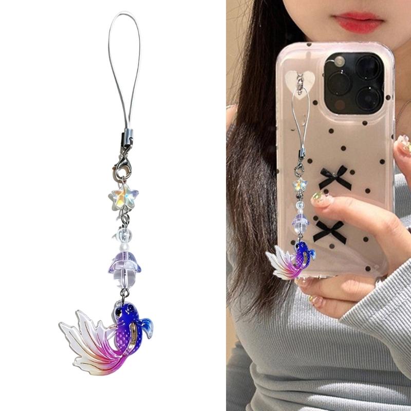 Acrylic Fish Keychain For Keys Bags Multi Purpose Decoration Gift Phone Lanyard With Shatterproof Feature