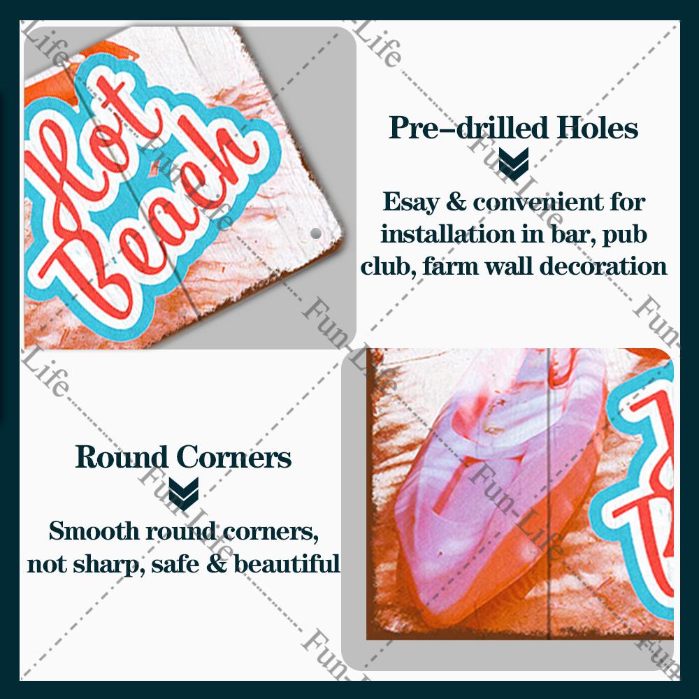 Beach Tin Sign Bar Pub Cafe Shop Wall Surfing Decoration Vintage Metal Art Sticker Poster Home Decor Iron Plate 20x30 cm