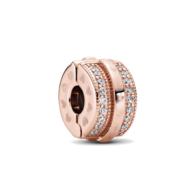 Новые изысканные розово-золотые белые розовые клипсы Dasiy Ocean Summer Charms подходят к оригинальному браслету с покрытием из стерлингового серебра 925 пробы для женщин, ювелирные изделия