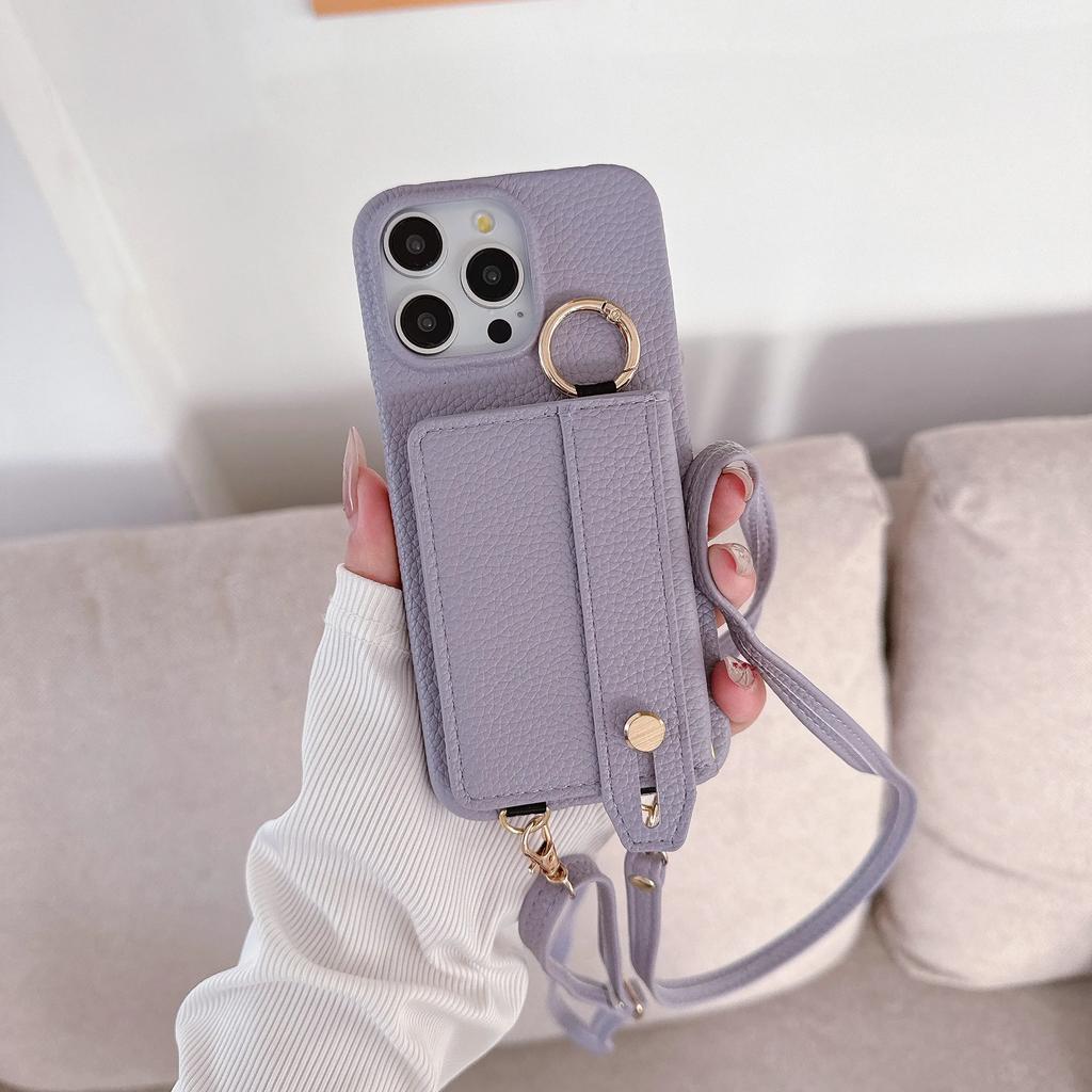 Řemínek na zápěstí Crossbody pouzdro na telefon pro IPhone 15 14 12 11 Pro Max 13 Mini 15 14 Plus Peněženka s držákem na karty Kroužek Kožený kryt