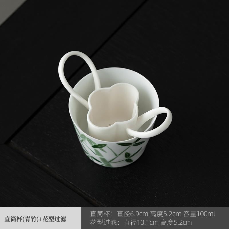 Flower Tea Infuser Hand Painted Ceramic Tea Strainer for Women Tea Lovers