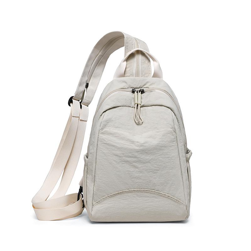 Women's Bag Multi-function Sport Large Capacity Solid Color Chest Bag Travel Backpack