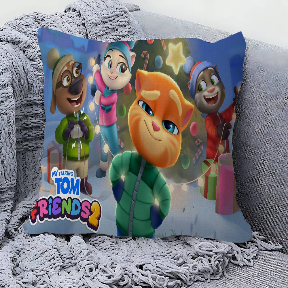 TTalking TTom And FFriends Pillow Cover for Bedroom Room and Living Room Sofa Decorative Cushion Cover