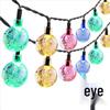 LED Solar Waterproof Crystal Ball String Lights for Outdoor Patio and Camping Decor