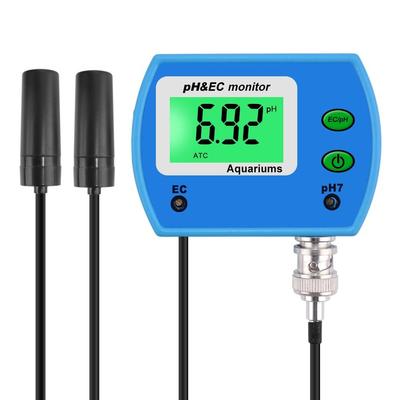Professional 2 In 1 PH Meter EC Meter for Aquarium Multi-parameter Water Quality Monitor Online PH / EC Monitor Acidometer