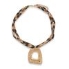 Charm Starfish Pendant Necklace Exaggerated Leopard Cloth Strip Necklace  Collarbone Chain